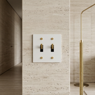 2G Toggle Switch White & Brass