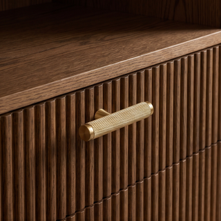 Aure Mercer T-Bar Knob - Knurled - Satin brass