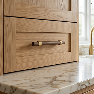 Hartwell Wood & Brass Cabinet Pull