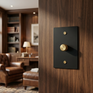 Matte Black & Brass Dimmer - 1G