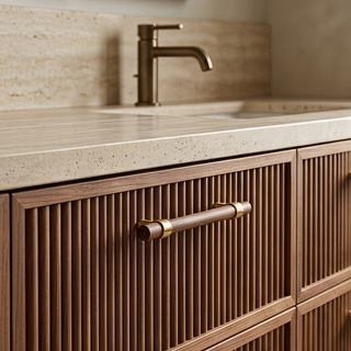 Hartwell Wood & Brass Cabinet Pull