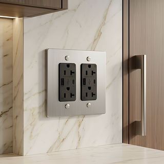 Stainless Steel Duplex Outlet with USB-C & USB-A - 2G