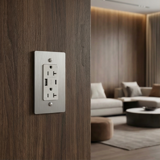 Stainless Steel Duplex Outlet with USB-C & USB-A - 1G