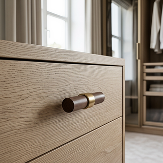 Hartwell Wood & Brass T-Bar Cabinet Knob