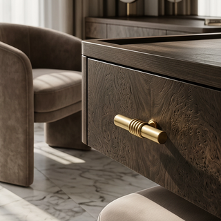 Clarendon Ribbed Collar T-Bar Cabinet Knob