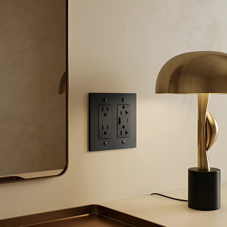 Ivory White & Brass Outlet + Outlet with USB-C & USB-A 2G