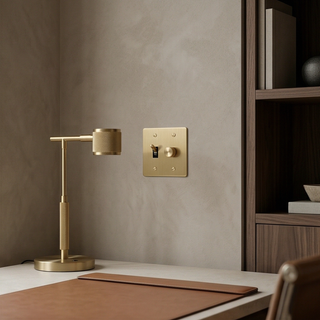 Satin Brass Toggle Switch + Dimmer - 2G