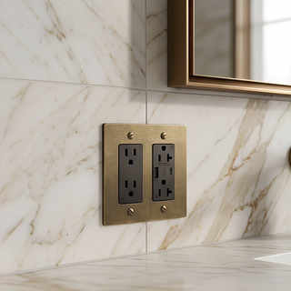 Ivory White & Brass Outlet + Outlet with USB-C & USB-A 2G