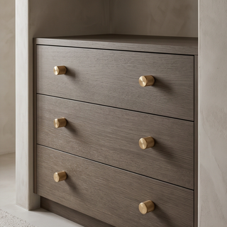 Aure Mercer Knob - Knurled - Satin brass
