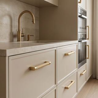 Aure Huxley Block Pull – Satin Brass