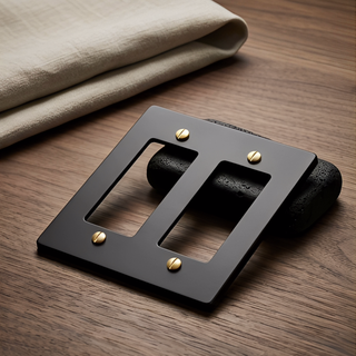 Matte Black & Brass Cover Plate - 2G