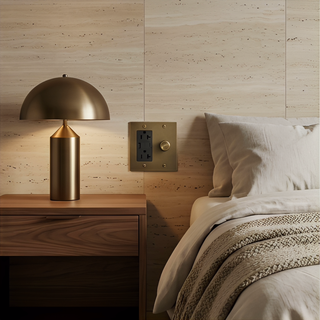 Aged Brass Dimmer + Outlet with USB-C & USB-A 2G