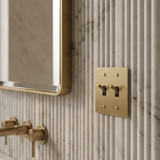 Satin Brass Toggle Switch - 2G