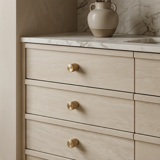Aure Mercer Knob - Knurled - Satin brass