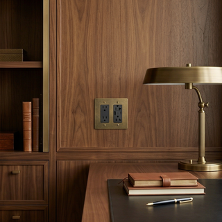 Ivory White & Brass Outlet + Outlet with USB-C & USB-A 2G