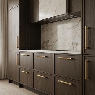 Aure Mercer Pull - Knurled - Satin brass
