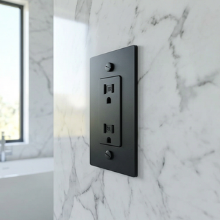 Matte Black Duplex Outlet - 1G