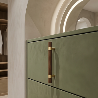 Hartwell Wood & Brass Cabinet Pull