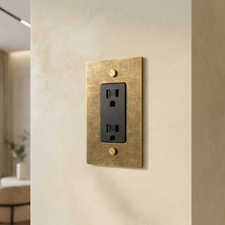 Aged Brass with Patina Duplex Outlet - 1G