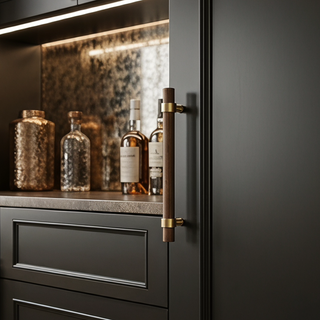 Hartwell Wood & Brass Cabinet Pull