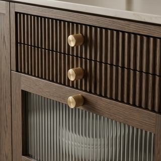 Aure Mercer Knob - Knurled - Satin brass