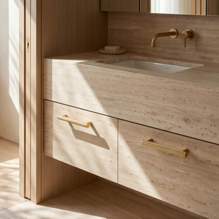 Aure Mercer Pull - Knurled - Satin brass