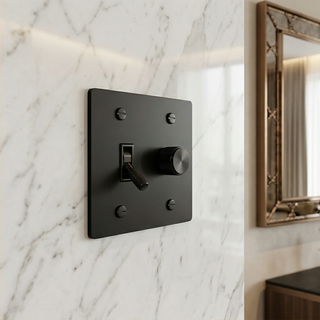 Matte Black Toggle Switch + Dimmer - 2G