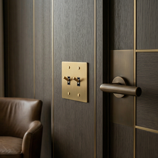 Satin Brass Toggle Switch - 2G
