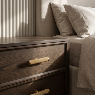 Aure Mercer T-Bar Knob - Knurled - Satin brass