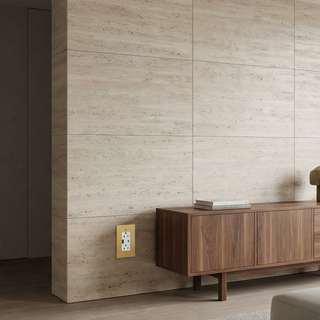 Satin Brass Duplex Outlet with USB-C & USB-A - 1G