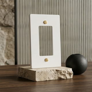 Ivory White & Brass Cover Plate - 1G