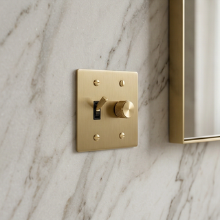 Satin Brass Toggle Switch + Dimmer - 2G