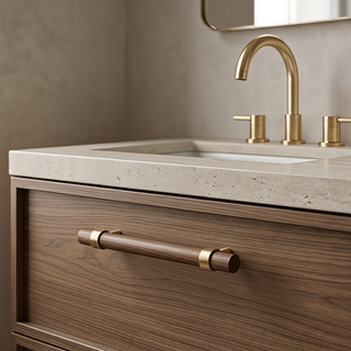 Hartwell Wood & Brass Cabinet Pull