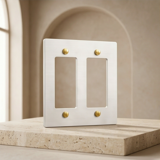 Ivory White & Brass Cover Plate - 2G