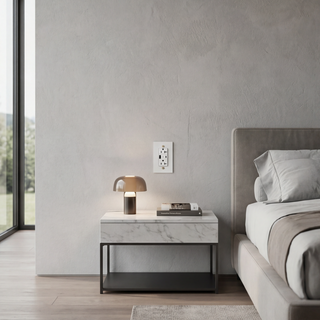 Ivory White & Brass Duplex Outlet with USB-C & USB-A - 1G