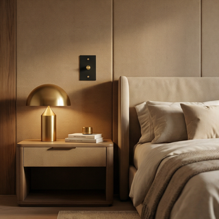 Matte Black & Brass Dimmer - 1G