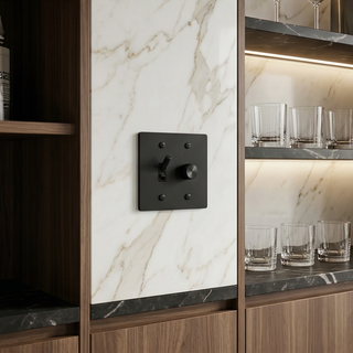 Matte Black Toggle Switch + Dimmer - 2G