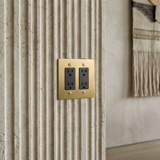 Satin Brass Duplex Outlet - 2G