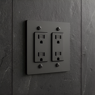 Duplex Outlet Matte Black - 2G