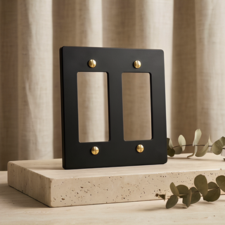 Matte Black & Brass Cover Plate - 2G