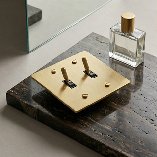 Satin Brass Toggle Switch - 2G