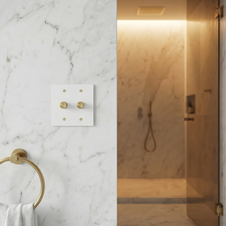 Ivory White & Brass Dimmer - 2G