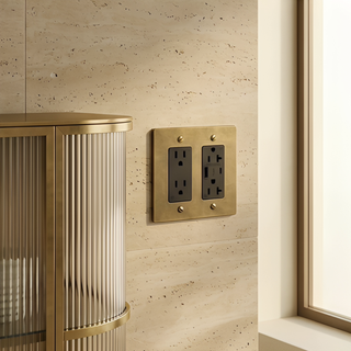 Aged Brass Outlet + Outlet with USB-C & USB-A 2G