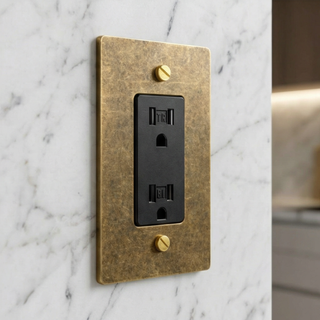 Aged Brass with Patina Duplex Outlet - 1G