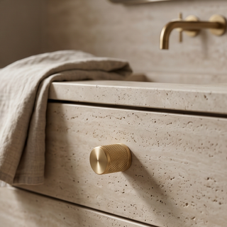 Aure Mercer Knob - Knurled - Satin brass
