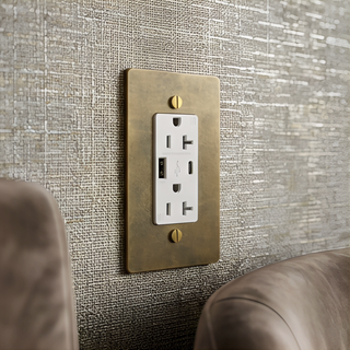 Aged Brass with Patina Duplex Outlet with USB-C & USB-A - 1G