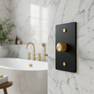 Matte Black & Brass Dimmer - 1G