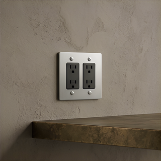 Stainless Steel Duplex Outlet - 2G