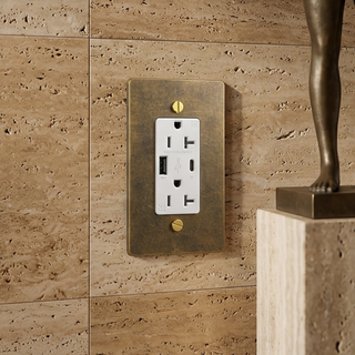 Aged Brass with Patina Duplex Outlet with USB-C & USB-A - 1G