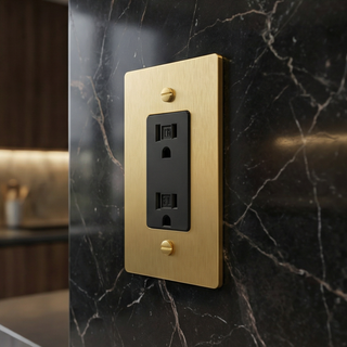 Satin Brass Duplex Outlet - 1G